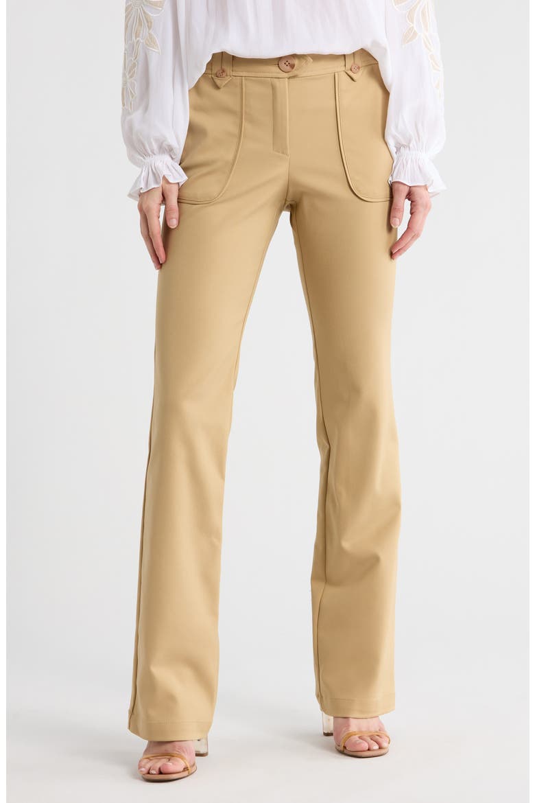 Marit Patch Pocket Cotton Blend Pants, Main, color, BURLAP