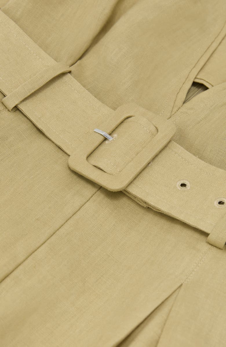 Reiss Sansi Linen Romper, Alternate, color, Green