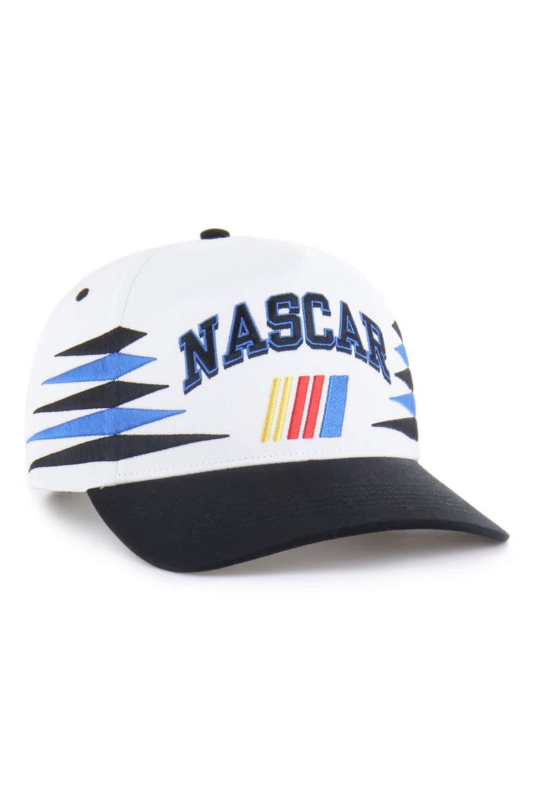 Men's '47 White/Black NASCAR Diamond Cut Hitch Adjustable Hat, Alternate, color, White
