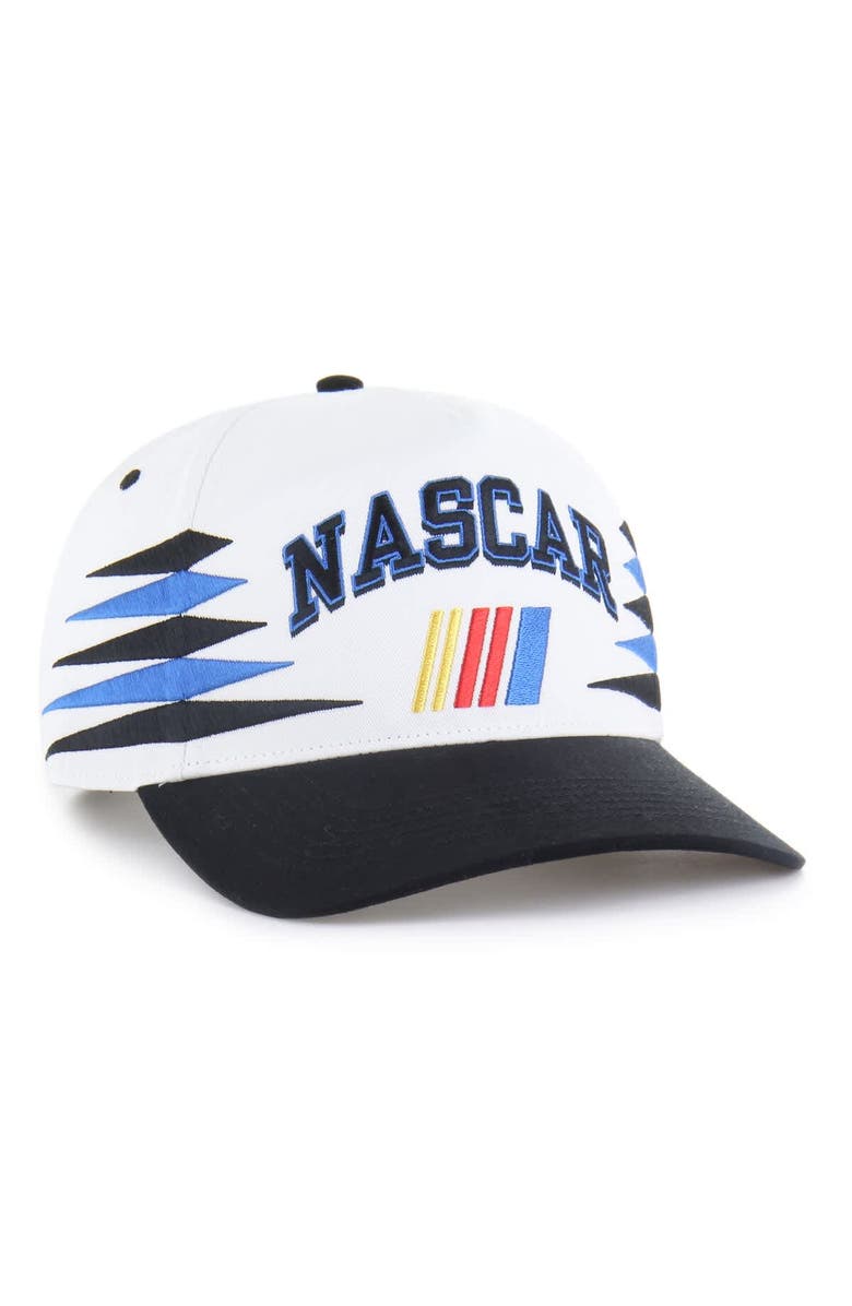 '47 Men's '47 White/Black NASCAR Diamond Cut Hitch Adjustable Hat, Alternate, color, White
