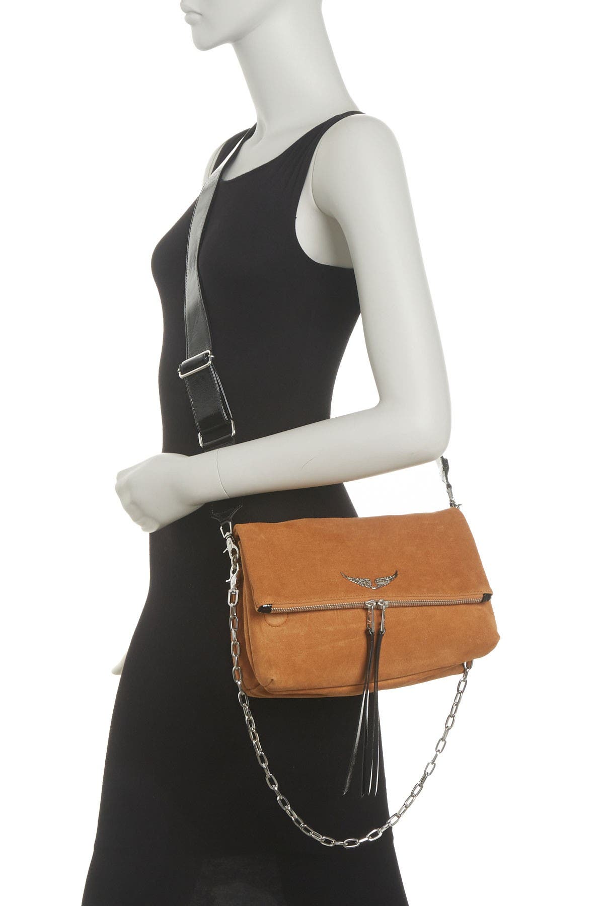 Zadig & Voltaire Rocky Suede Shoulder Bag, Alternate, color, 