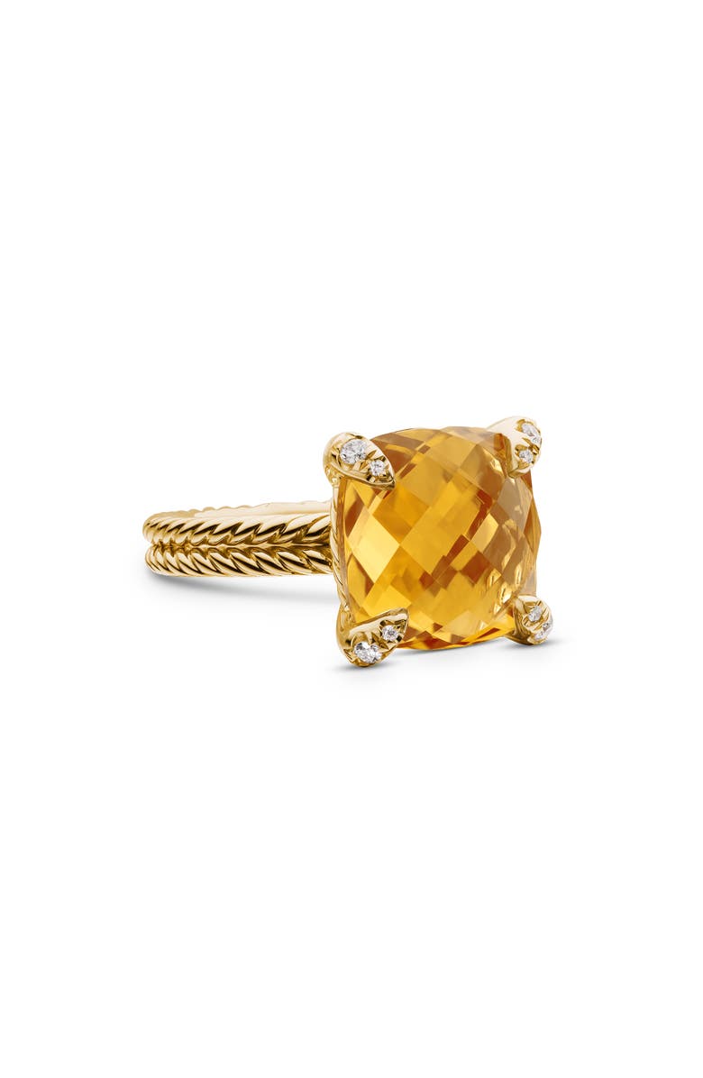 David Yurman Châtelaine<sup>®</sup> Citrine, Diamond & 18K Gold Ring, Alternate, color, 