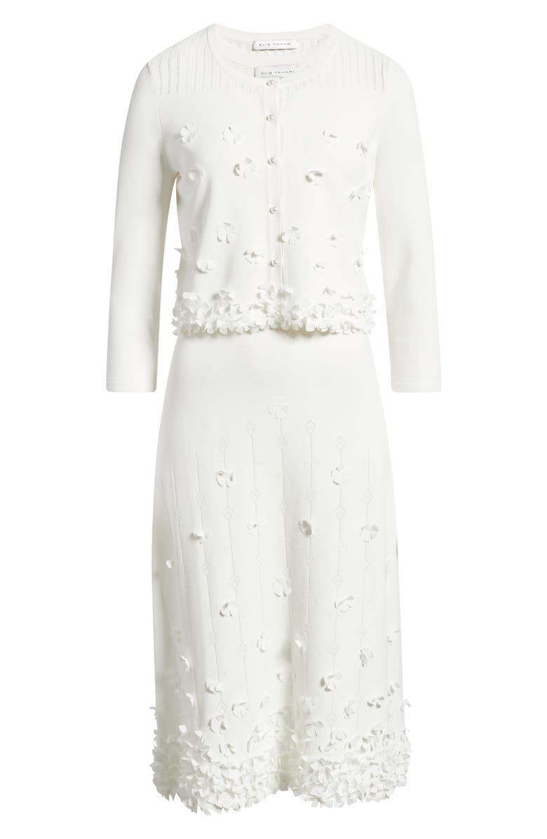 Elie Tahari Alana Floral Appliqué Cardigan, Main, color, 