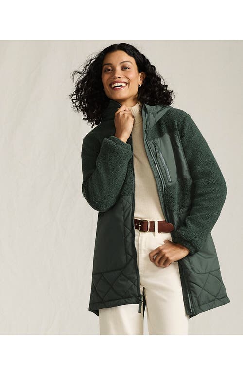 Lands' End High Pile Quilted Mixed Media Parka In Black