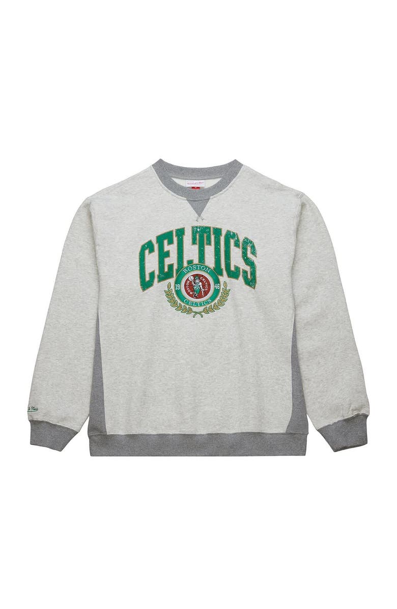 Mitchell & Ness Men's Mitchell & Ness Heather Gray Boston Celtics  Vintage Logo Pullover Sweatshirt, Alternate, color, 