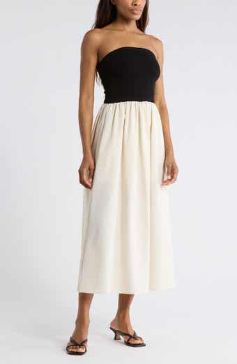 Blu Pepper Strapless Midi Dress