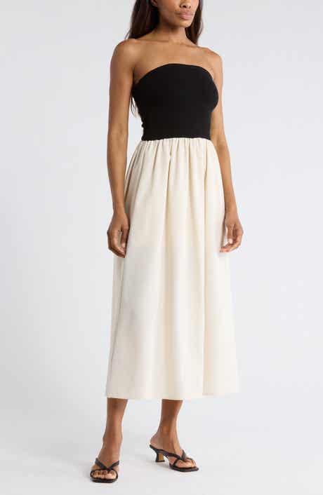 Blu Pepper Strapless Midi Dress