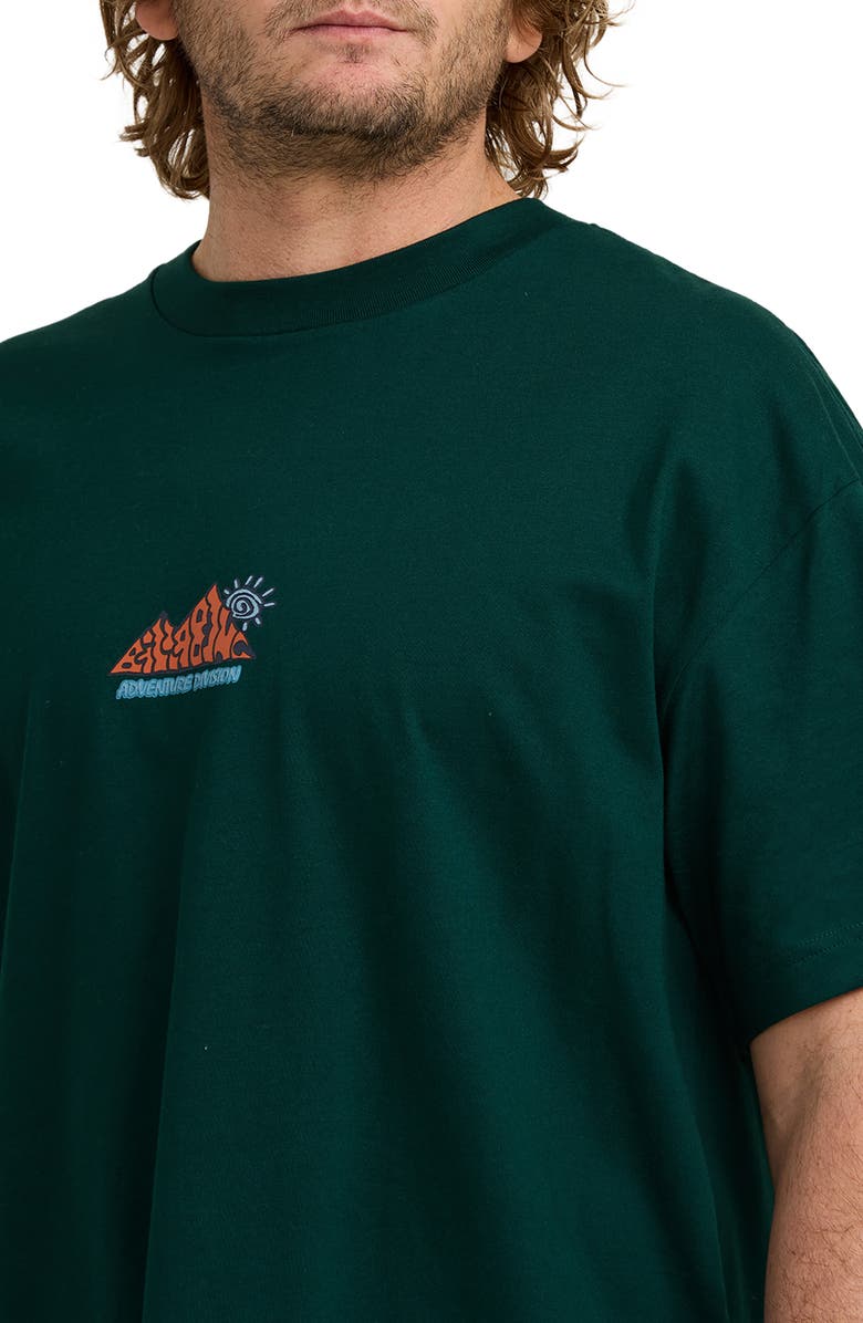 Billabong Reach the Peak Adventure Division Organic Cotton Graphic T-Shirt, Alternate, color, Spruce Green