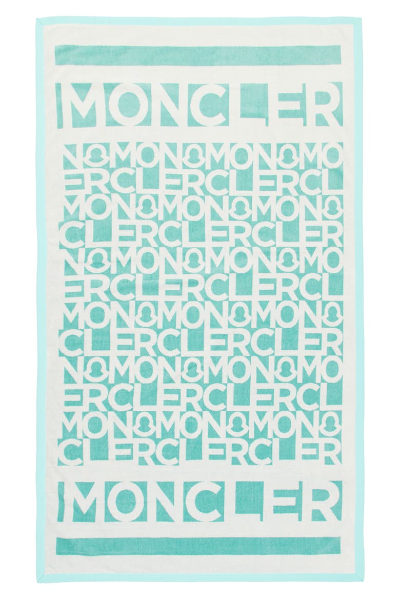 Tema 3 Allover Logo Beach Towel, Main, color, GREEN