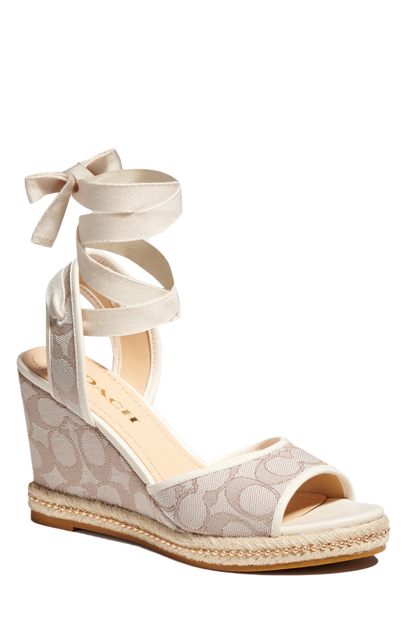 Page Wedge Sandal, Main, color, STONE/ CHALK
