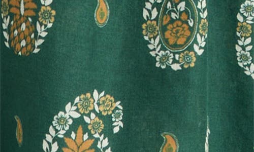 Farm Rio Tayla Paisley Cotton Button-up Shirt In Green