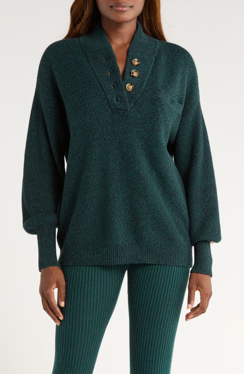 Cozy Cottonsilk™ Pocket Henley Sweater