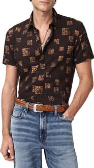John Varvatos Loren Slim Fit Short Sleeve Button-Up Shirt