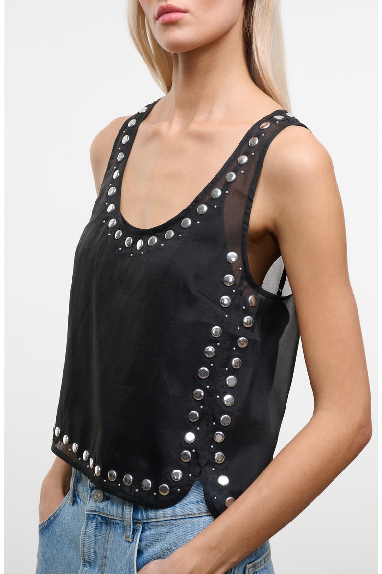 Cara Sheer Studded Sleeveless Top, Alternate, color, BLACK STUDS