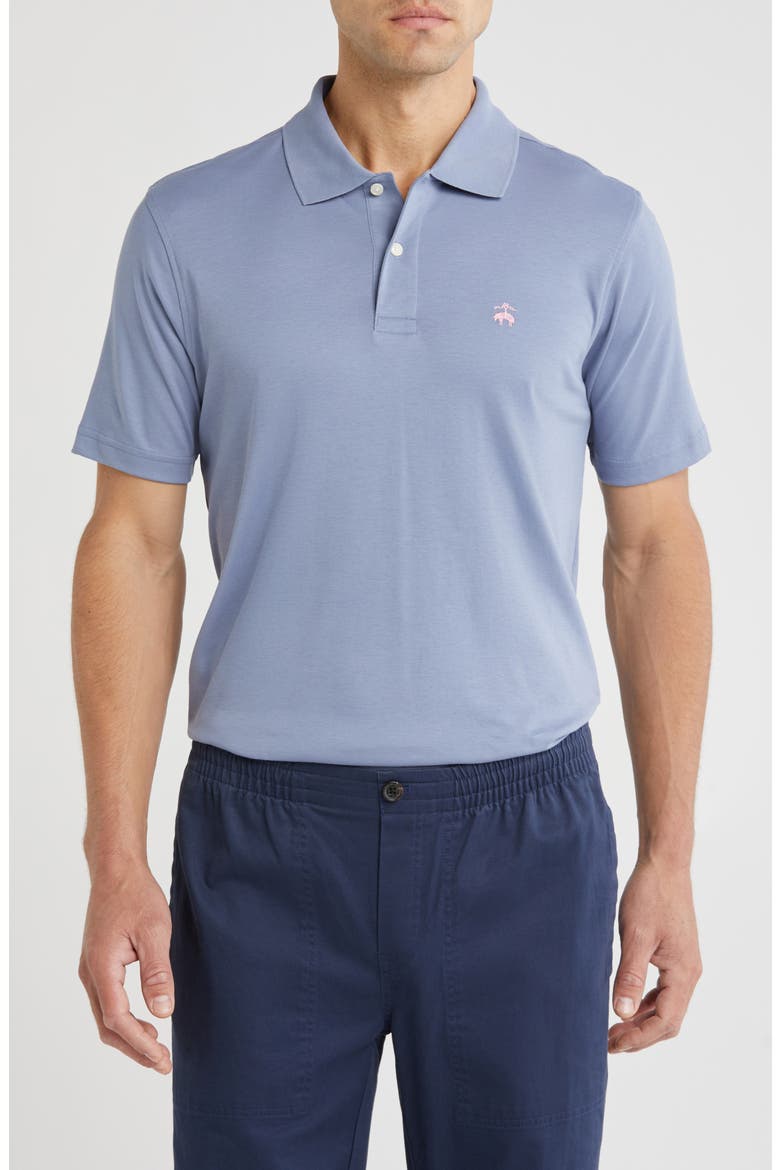 Cotton Interlock Knit Polo, Main, color, BLUE