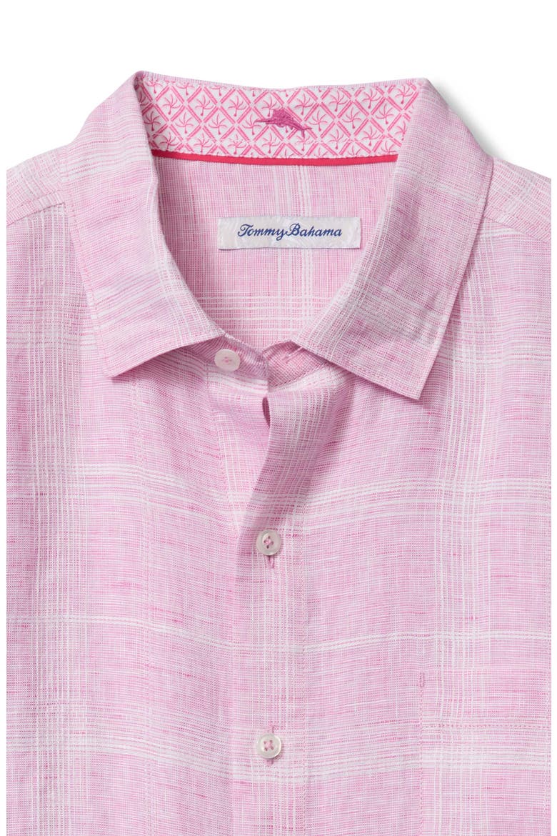 Paradiso Plaid Button-Up Shirt, Alternate, color, PINK CORSAGE