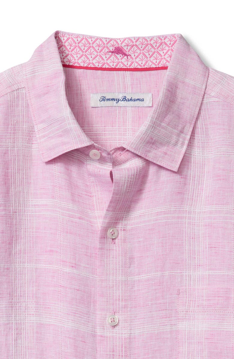 Tommy Bahama Paradiso Plaid Button-Up Shirt, Alternate, color, Pink Corsage
