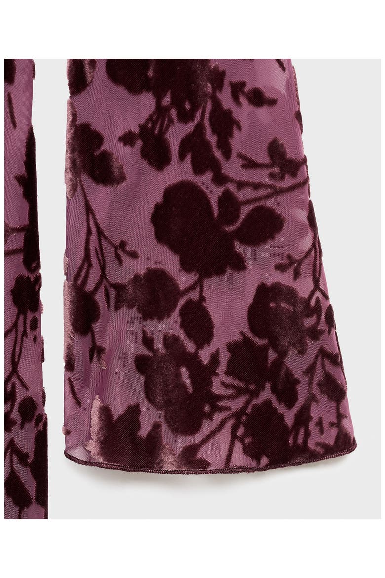 Floral Burnout Velvet Long Sleeve Maxi Dress, Alternate, color, BURGUNDY