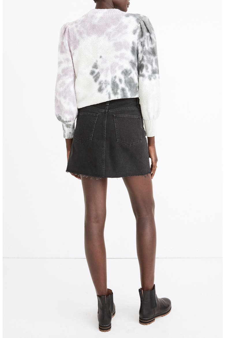 Rigid Denim Miniskirt, Alternate, color, LUNAR WASH