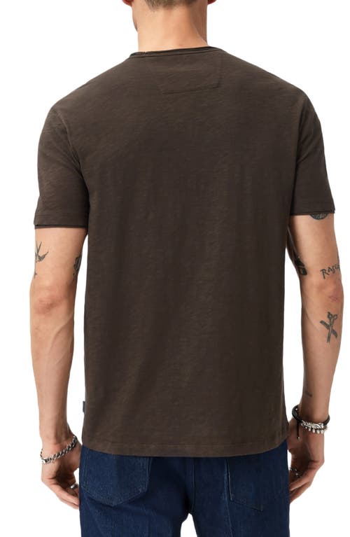 John Varvatos Miles Slub Organic Cotton T-shirt In Brown