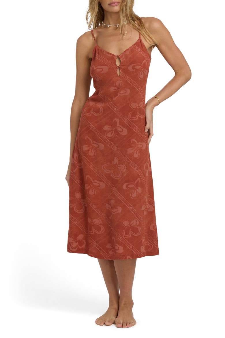 Fresh Daze Midi Sundress, Main, color, DARK CHINO