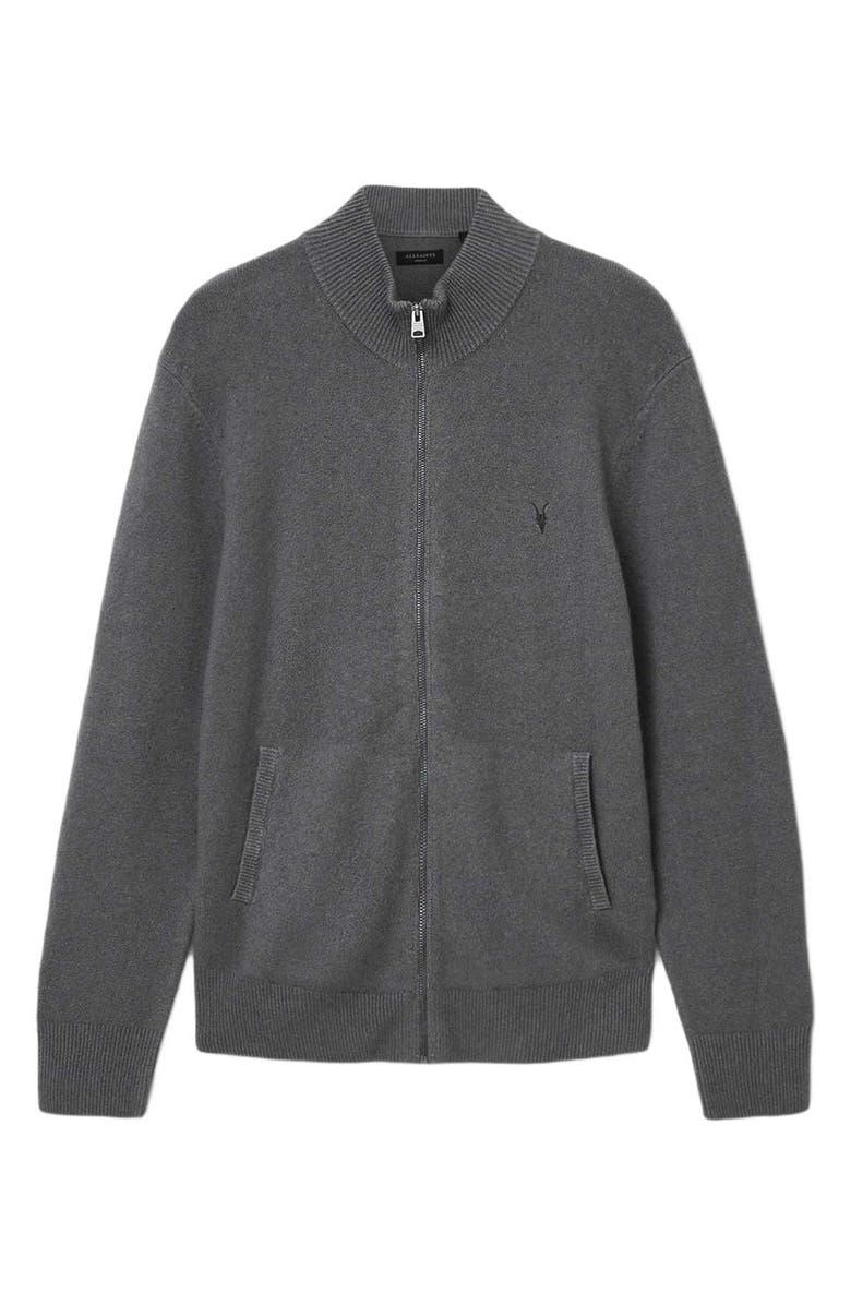 AllSaints Statten Zip Cardigan, Alternate, color, Asher Grey