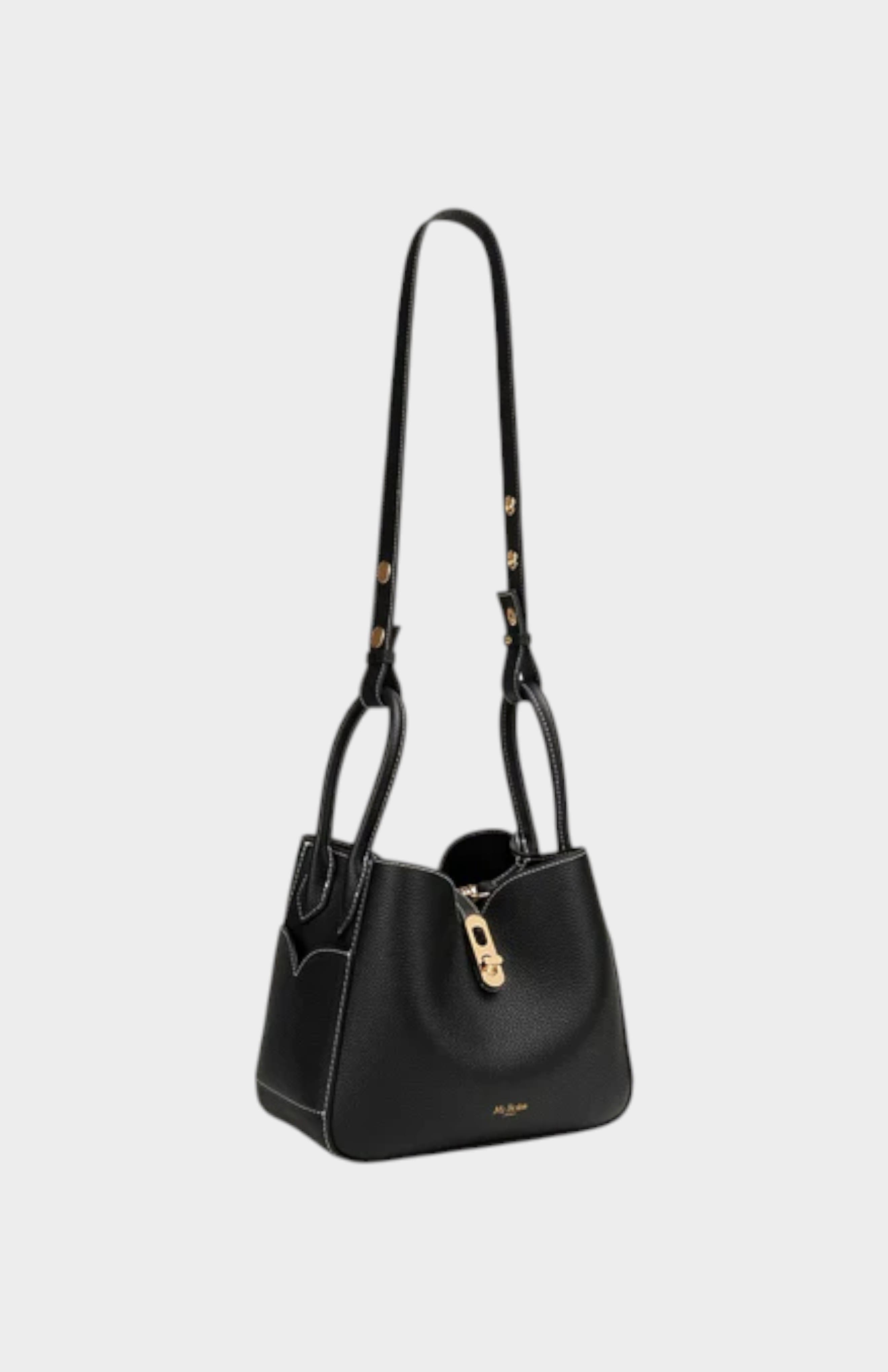 Cotswolds Genuine Pebble Leather Shoulder Bag, Alternate, color, Black