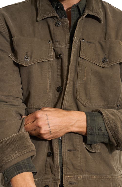 Rowan Baron Canvas Trucker Jacket In Brown