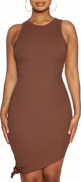 Naked Wardrobe Side Tie Asymmetric Hem Tank Dress