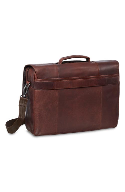 Mancini Porthole Rfid Briefcase In Brown