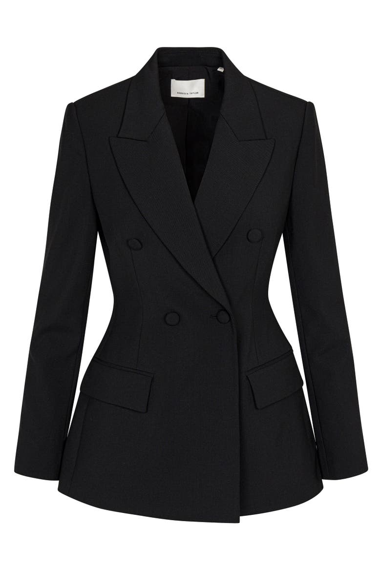 Calvary Twill Double Breasted Blazer, Alternate, color, BLACK