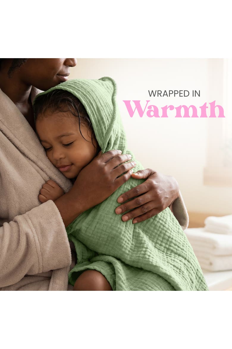Muslin Hooded Baby Bath Towel, Alternate, color, Multicolored