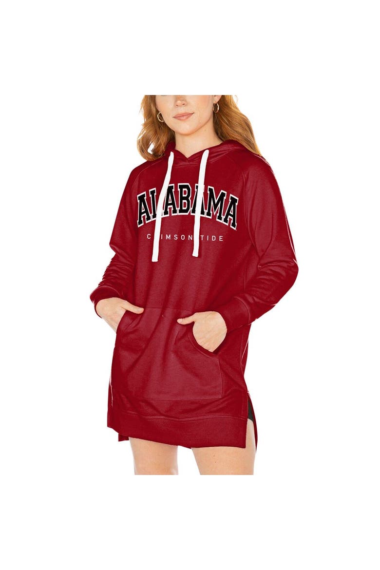Women's Gameday Couture Crimson Alabama Crimson Tide Take a Knee Raglan Hooded Sweatshirt Dress, Main, color, Crimson
