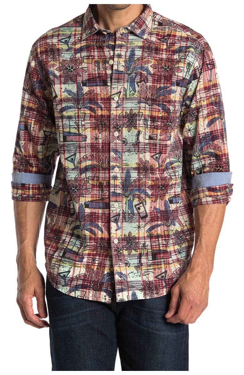 Tommy Bahama Palm Springs Plaid Regular Fit Shirt, Main, color, 
