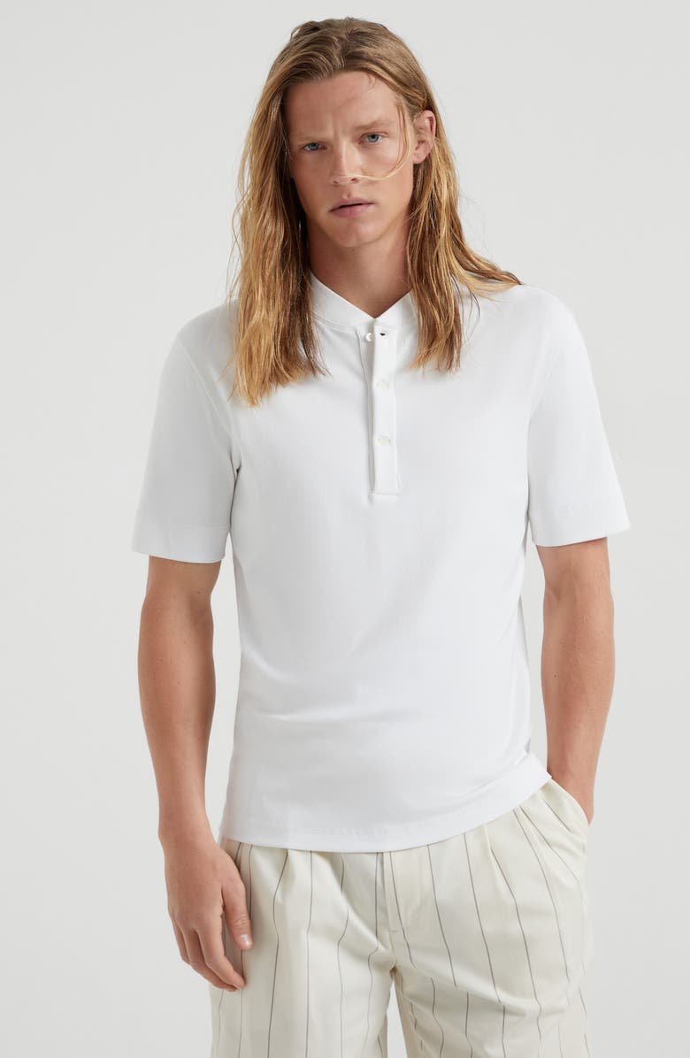 Brunello Cucinelli Henley collar T-shirt, Alternate, color, 