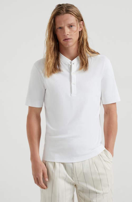 Brunello Cucinelli Linen-cotton Ribbed Henley T-shirt