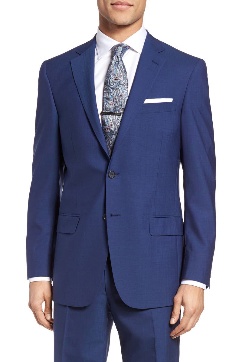 Hart Schaffner Marx Classic Fit Solid Wool Suit, Alternate, color,
