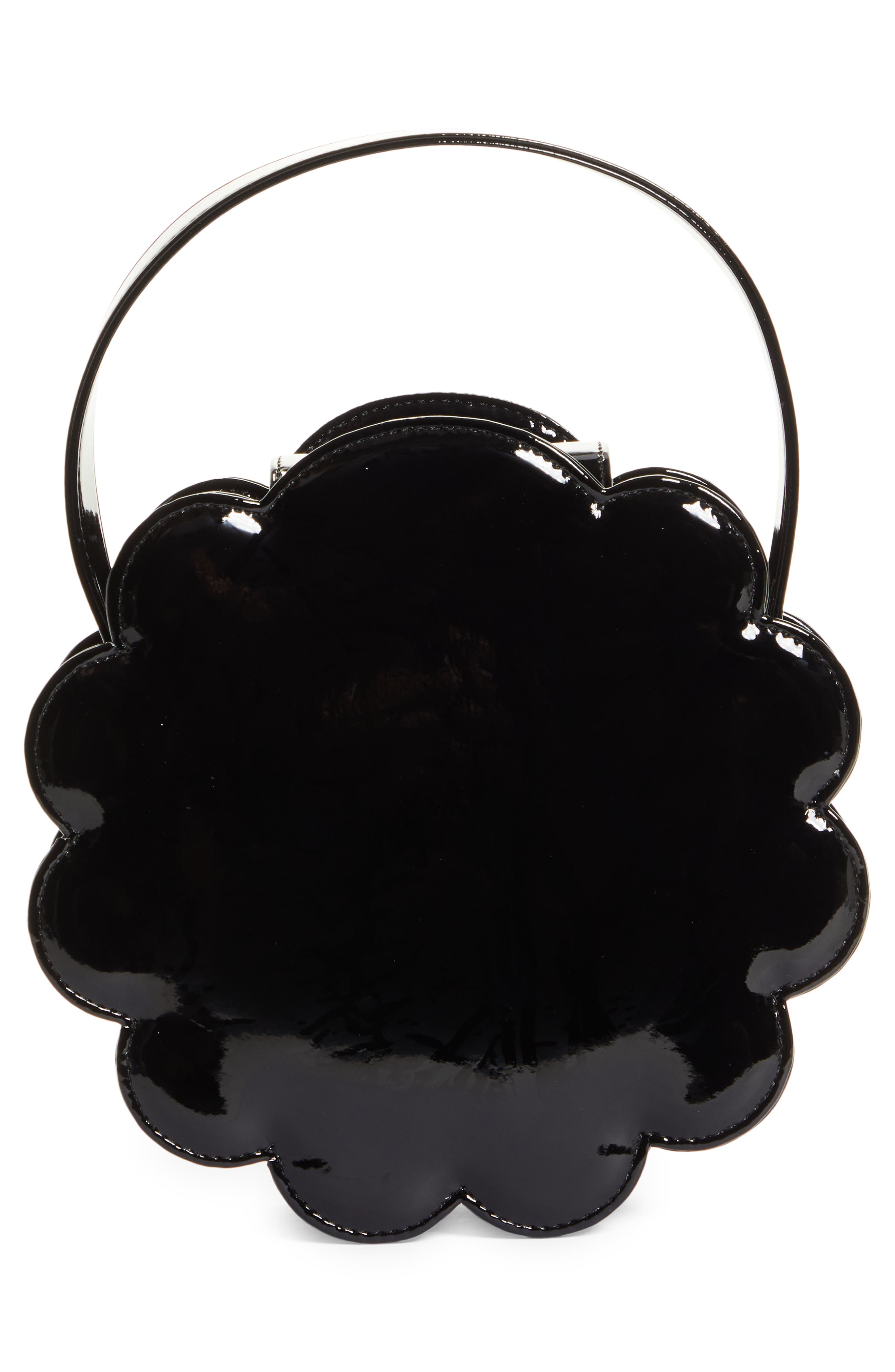 Comme des Garçons Girl Flower Patent Top Handle Bag, Alternate, color, 