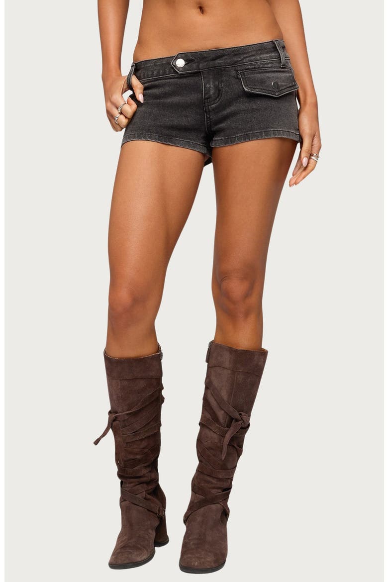 Bryan Denim Micro Shorts, Main, color, BLACK-WASHED