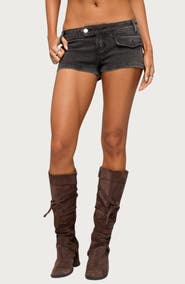 EDIKTED Bryan Denim Micro Shorts
