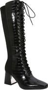 NINETY UNION Lark Croc Embossed Faux Leather Knee High Boot