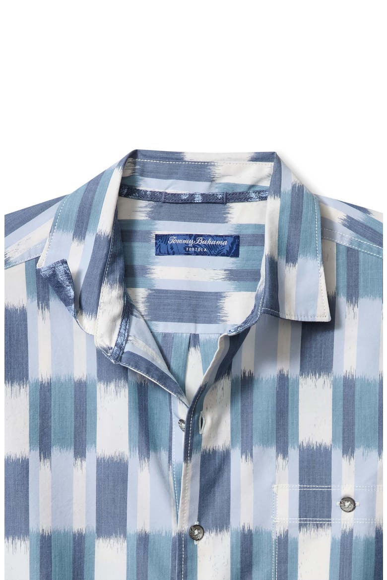Tortola Villa Batik Short Sleeve Button-Up Shirt, Alternate, color, INDIGO TIDE