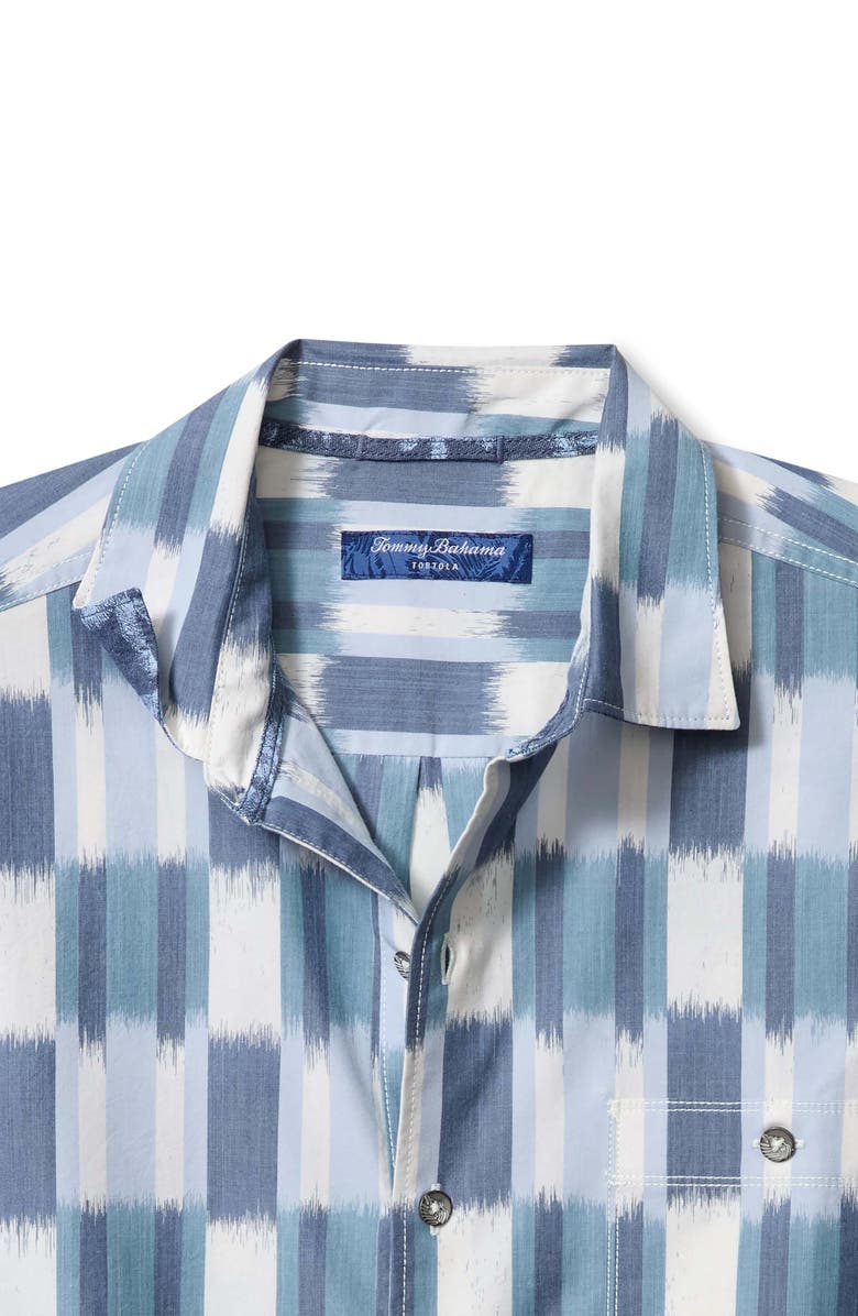 Tommy Bahama Tortola Villa Batik Short Sleeve Button-Up Shirt, Alternate, color, Indigo Tide