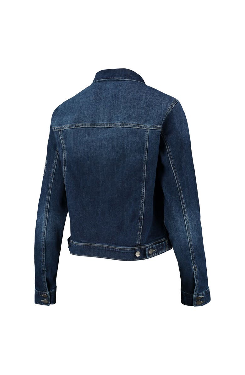 LUSSO Women's Lusso Blue Philadelphia 76ers Georgie Swarovski Crystals Button-Up Denim Jacket, Alternate, color, Blue