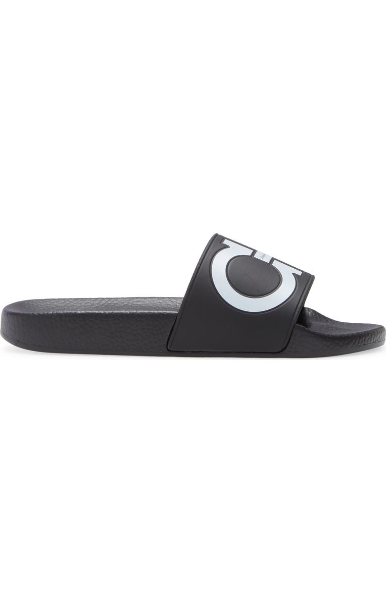 FERRAGAMO Groovy 6 Sport Slide Sandal, Alternate, color, Black/ White