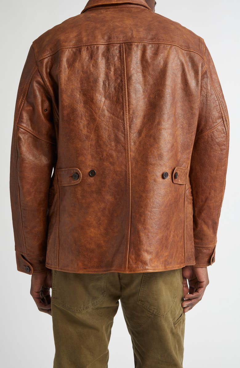 Double RL Bradley Leather Car Coat, Alternate, color, Vintage Tan