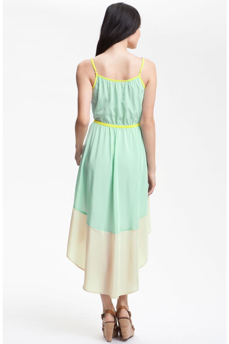 Colorblock Asymmetrical Hem Dress, Alternate, color, SKY