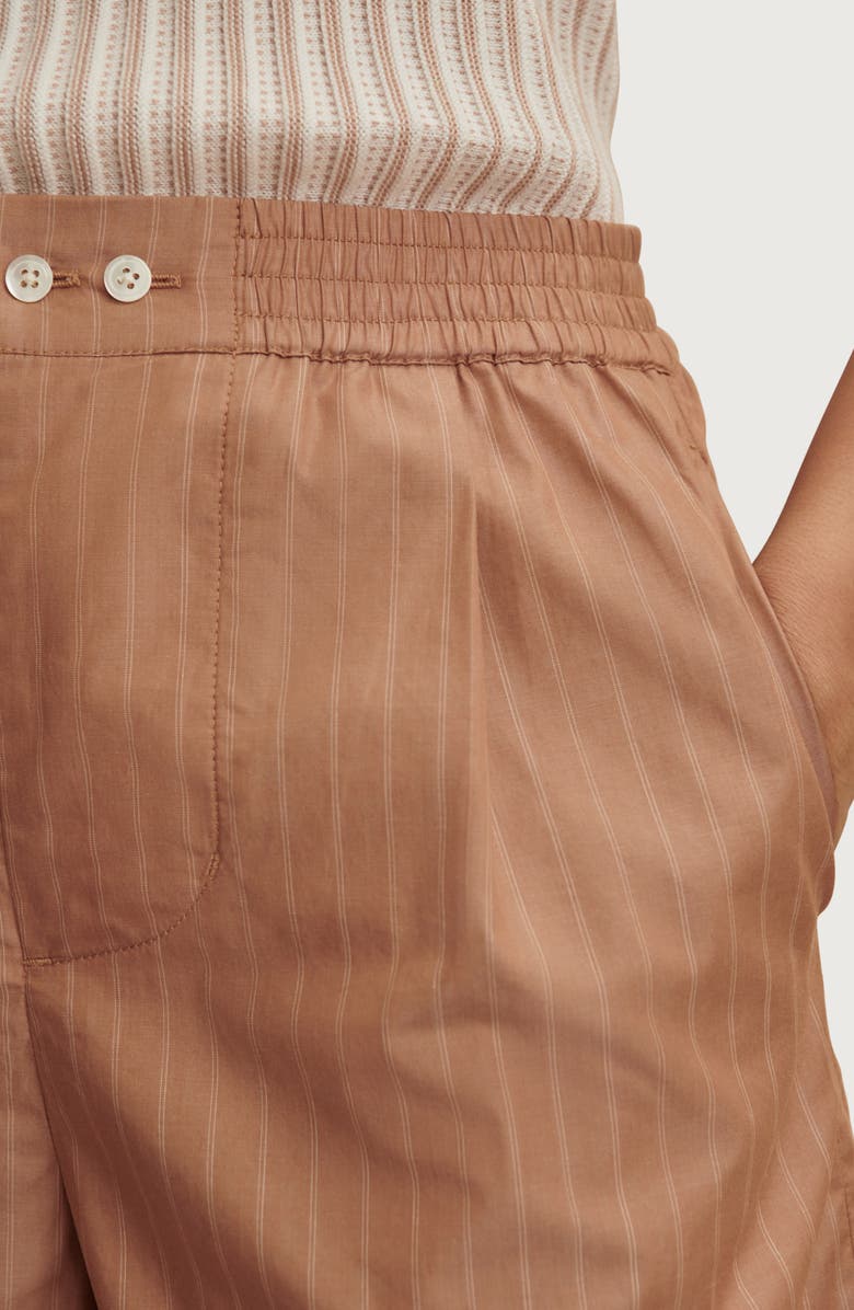 Varley Marius Stripe Shorts, Alternate, color, Camel Stripe