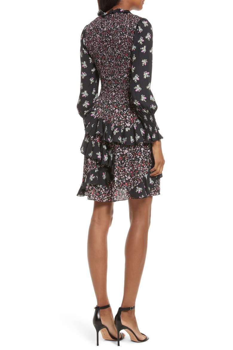 Mixed Print A-Line Silk Dress, Alternate, color, PRINT MIX COMBO