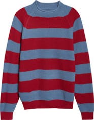 BEAMS Stripe Roll Neck Rib Sweater